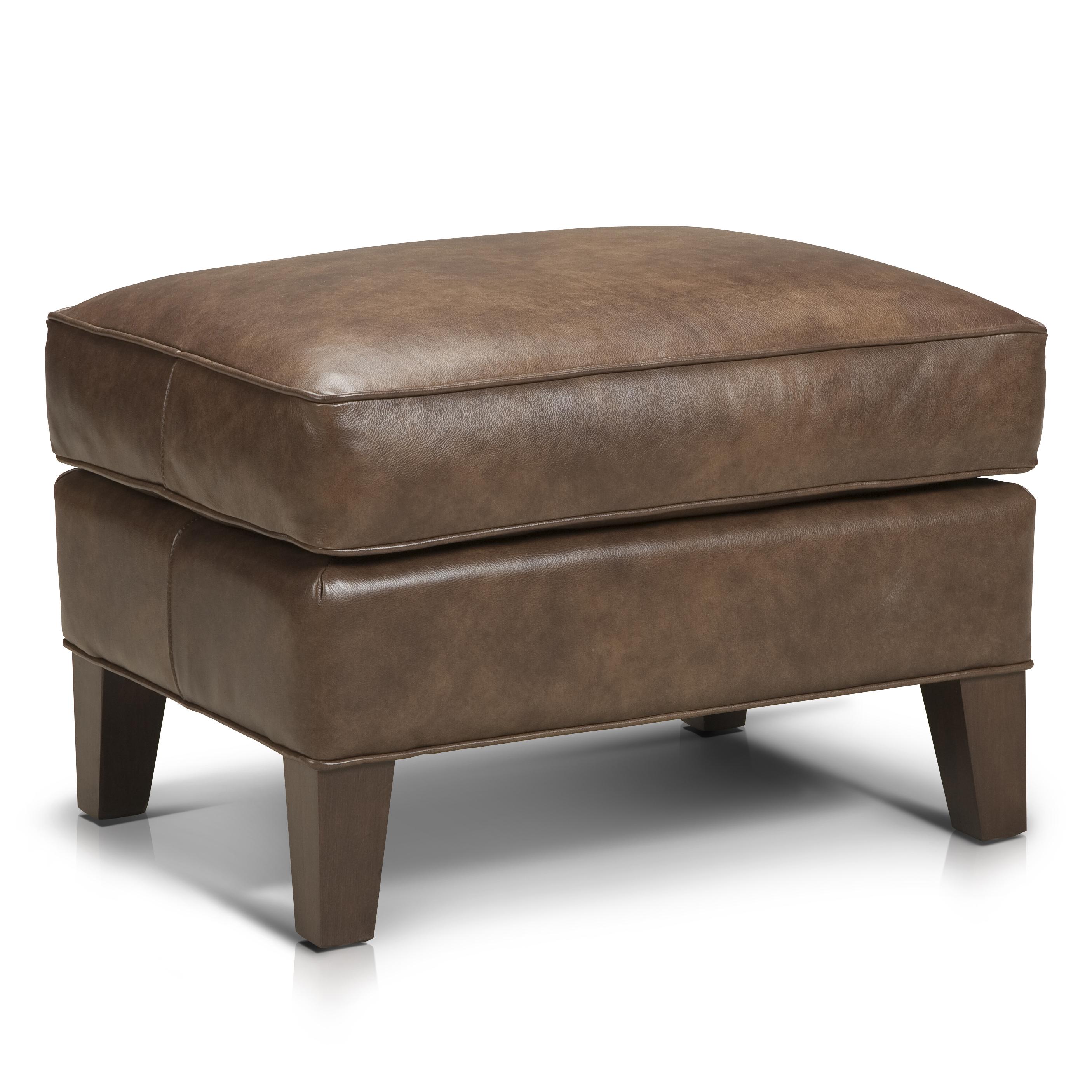 Smith Brothers Accent Chairs and Ottomans SB Ottoman with Tapered Wood